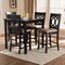 Baxton Studio Lenoir Sand Upholstered Espresso Finished 5-Piece Wood Pub Set 157-9593-9776 - alternate 6